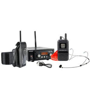 Kompletny bezprzewodowy system audio / mikrofonów dla instruktora fitnessu, aerobiku Okayo SRX-800 + DL-8T
